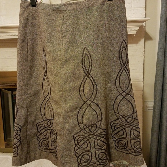 2/$25 Ann Taylor Loft Brown Tweed Skirt sz 4 - Picture 1 of 2